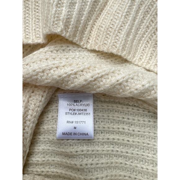 Gilli New Knit Mock Neck Sweater Vest Beige Sleeveless L/XL - Picture 3 of 4